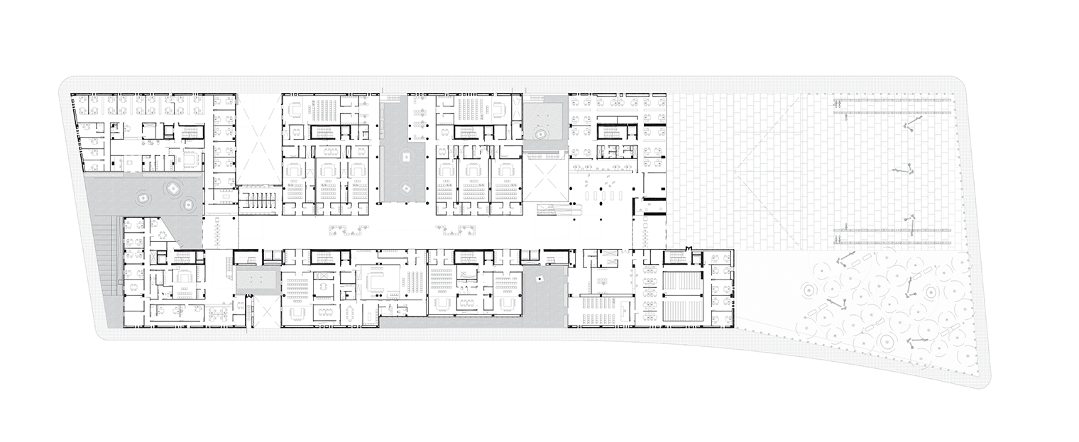 Plan du Rez-de-chaussée © Mecanoo