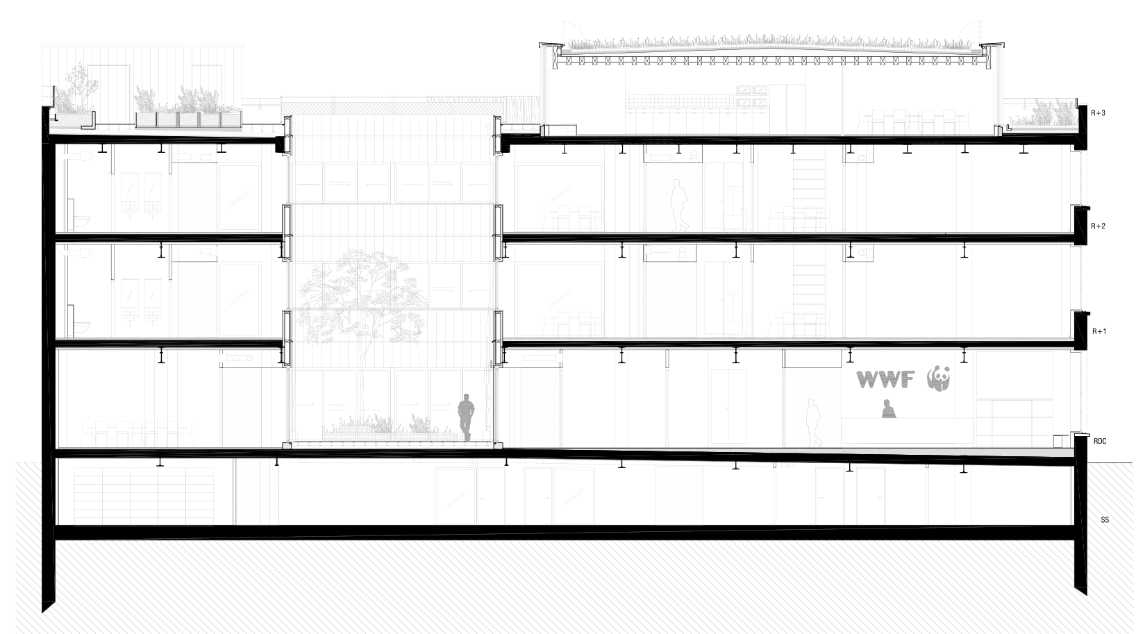 Section © NeM / Niney et Marca Architectes