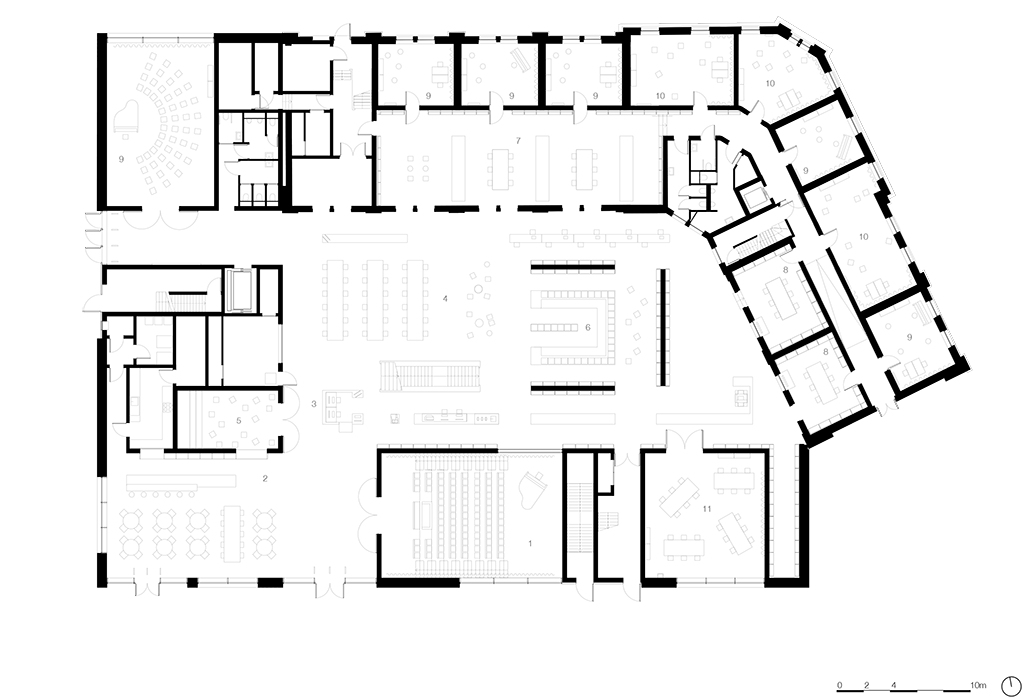 Plan du rez-de-chaussée © KAAN Architecten