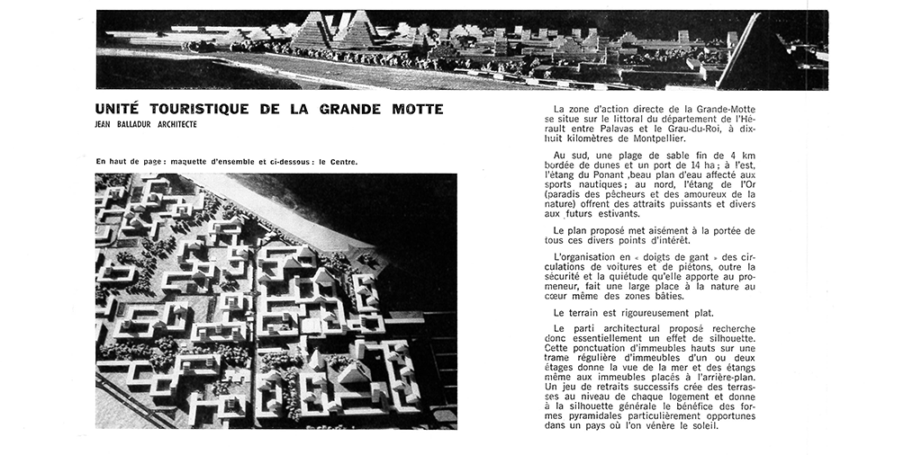 Le projet de Jean Balladur, présenté dans L'Architecture d'Aujourd'hui, n° 11,8, décembre-février 1964 © L'Architecture d'Aujourd'hui