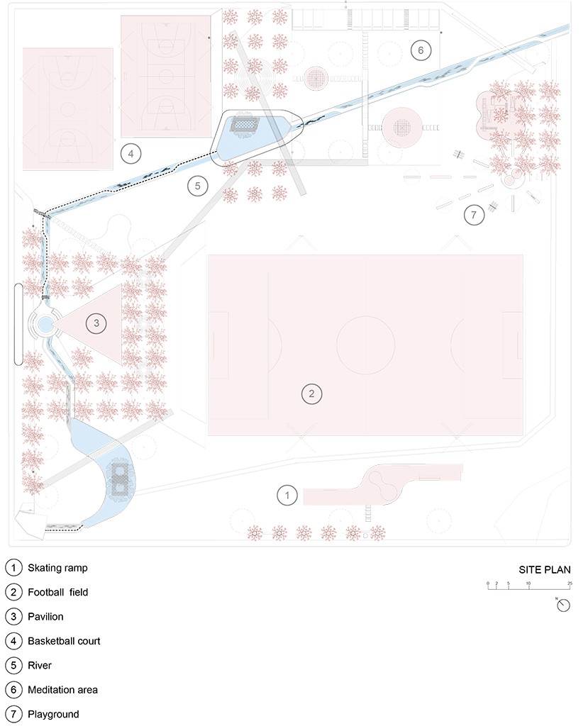 Site plan, Parque Colinas del Sol ©Francisco Pardo Architecto