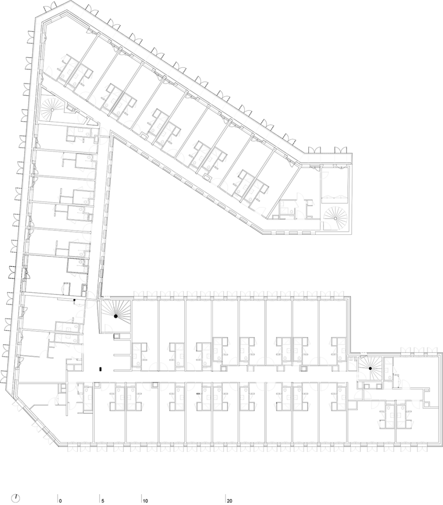 Plan R+2 © AAVP Vincent Parreira Atelier Architecture