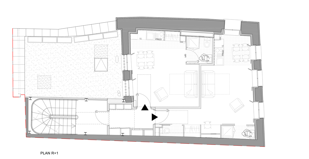 Plan R+1 immeuble rue de la Huchette