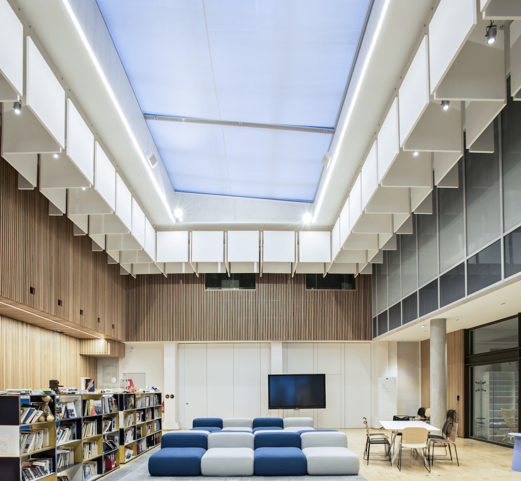 Aménagement du Centre de Recherches Interdisciplinaires (CRI), Paris, 2018. ARCHITECTURE PATRICK MAUGER. ©ARMSTRONG CEILING SOLUTIONS – Studio Vu