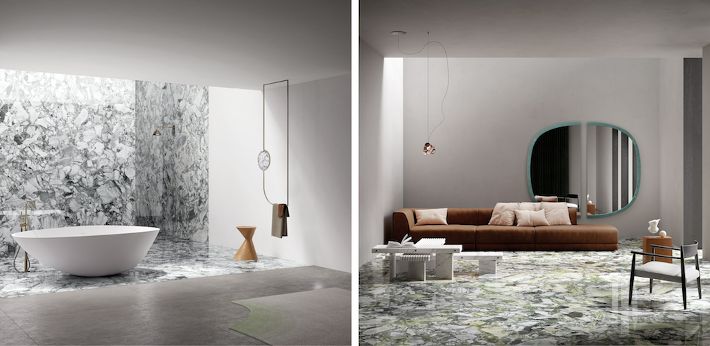 White beauty et Grey beauty, deux nouvelles gammes pour la collection MARMI MAXIMUM de Fiandre Architectural Surfaces.