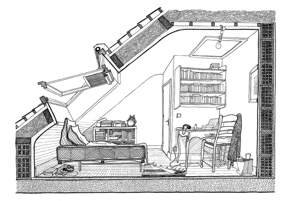 ©Julien Quinet Guillaume Ramilien has organized during quarantine an online workshop with his student of the school of architecture ENSA-V Those drawings will be on display at the Architecture gallery of Paris from the 26th June to the 17th of July 2020 under the name "l'atelier confiné" (Workshop under quarantine)