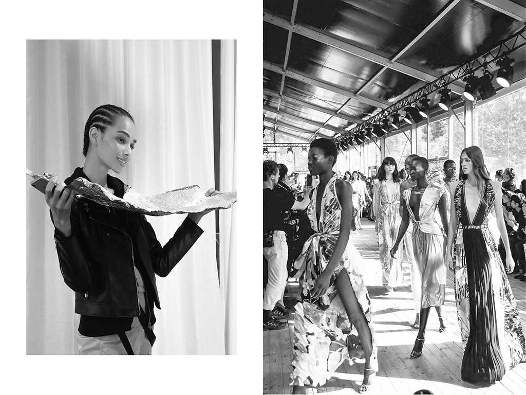 Modèle, Coulisse de la Fashion Week pour Léonard x Christine Phung, Paris | Mannequins, défilé Léonard x Christine Phung, Paris © Vanessa Bosio