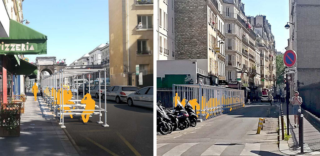T-Pk, terrasses éphémères pour places de parking, 2020 Design for CollectiVe