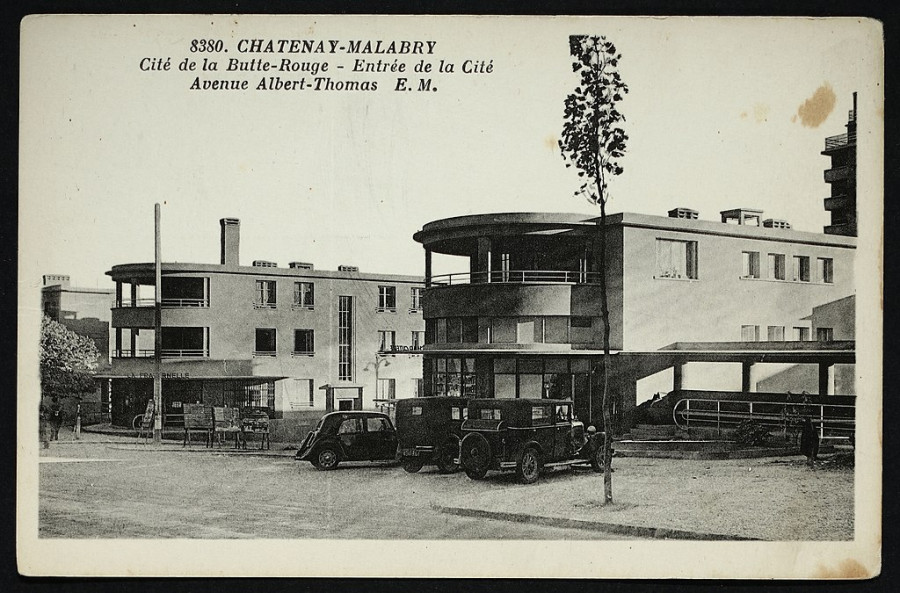 Cité de la Butte Rouge. Entrée de la Cité Avenue Albert Thomas, carte postale de 1900.